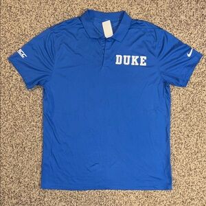Nike Dri-Fit Blue Duke University Men's 2 Button Polo Shirt. Size Large.